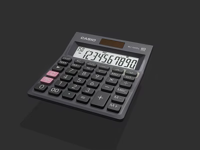 CASIO MJ-12 Calculator With Digital Display And Function Buttons 3d model