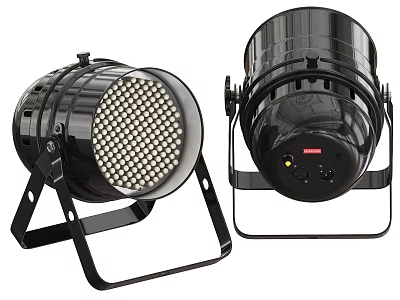 Black Stage LED Lights With Stands And Multiple Bulbs For Performance 3d model