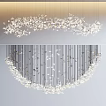 Modern Crystal Chandelier With Branch Shaped Hanging Elements For Elegant Lighting Design 3d model