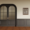 19 Open Door French Open Door Dado Wall Panel Hanging Picture 3d model