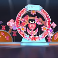 Decorative Circular Photo Spot With Butterflies Flowers And Paper Cut Design