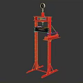 Red Hydraulic Press Equipment With Vertical Frame And Pressure Gauge