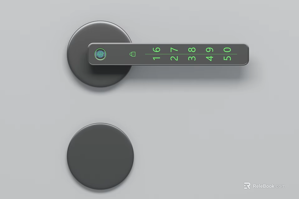 Modern Smart Door Handle With Digital Number Keypad And Circular Base Design 3d model 