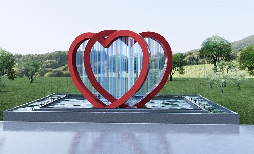 Modern City Sculpture Love Sculpture 3d model