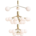 Modern Chandelier Golden Hanging Chandelier Danna Anzazo 3d model