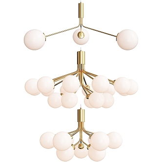 Modern Chandelier Golden Hanging Chandelier Danna Anzazo 3d model