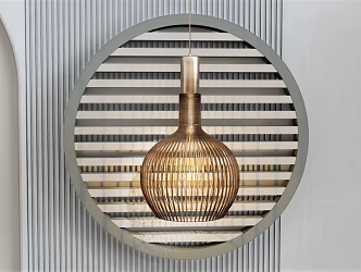 New Chinese Chandelier Bamboo Chandelier Decorative Chandelier Art 3d model