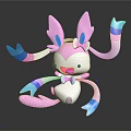 Cute Game Anime Character With Pink White Blue Long Ears And Colorful Tentacle Arms