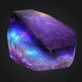 Purple Amethyst Crystal With Blue Iridescent Shine And Geometric Polyhedral Shape