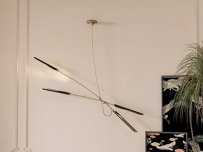 Modern Brass Wall Lamp With Unique Stylish Arms In Minimalist Interior 3d model