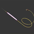 Medical Catheter With White Body Black Component Yellow Flexible Cable And Red Silver Tip