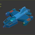 Futuristic Blue Cosmic Space Vehicle Concept With Advanced Sci Fi Design