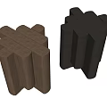 Modern Wooden Stools With Slat Design And Light Dark Colored Finish Options