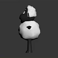Cartoon Sheep 3D Render With White Wool Black Ears Open Arms And Smiling Face