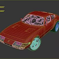 Red Classic Sports Car With Sleek Body Black Windows And Silver Wheels