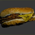 Juicy Burger with Sesame Seed Bun Cheese Patty and Crispy Bacon Golden Crust