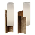 Modern Table Lamp With Brass Base And Cylindrical White Shade For Home Decor 3d model