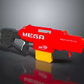 NERF MEGA MOTOSTRYKE Red Toy Blaster With Yellow Component And Black Parts