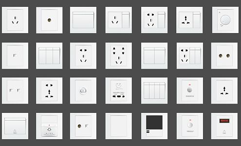 Modern switch socket combination switch panel power switch 3d model