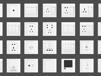 Modern switch socket combination switch panel power switch 3d model