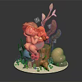 Modern game character girly stump 3d model