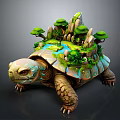 Turtle Back Landscape With Mini Mountains Trees Lake And Greenery