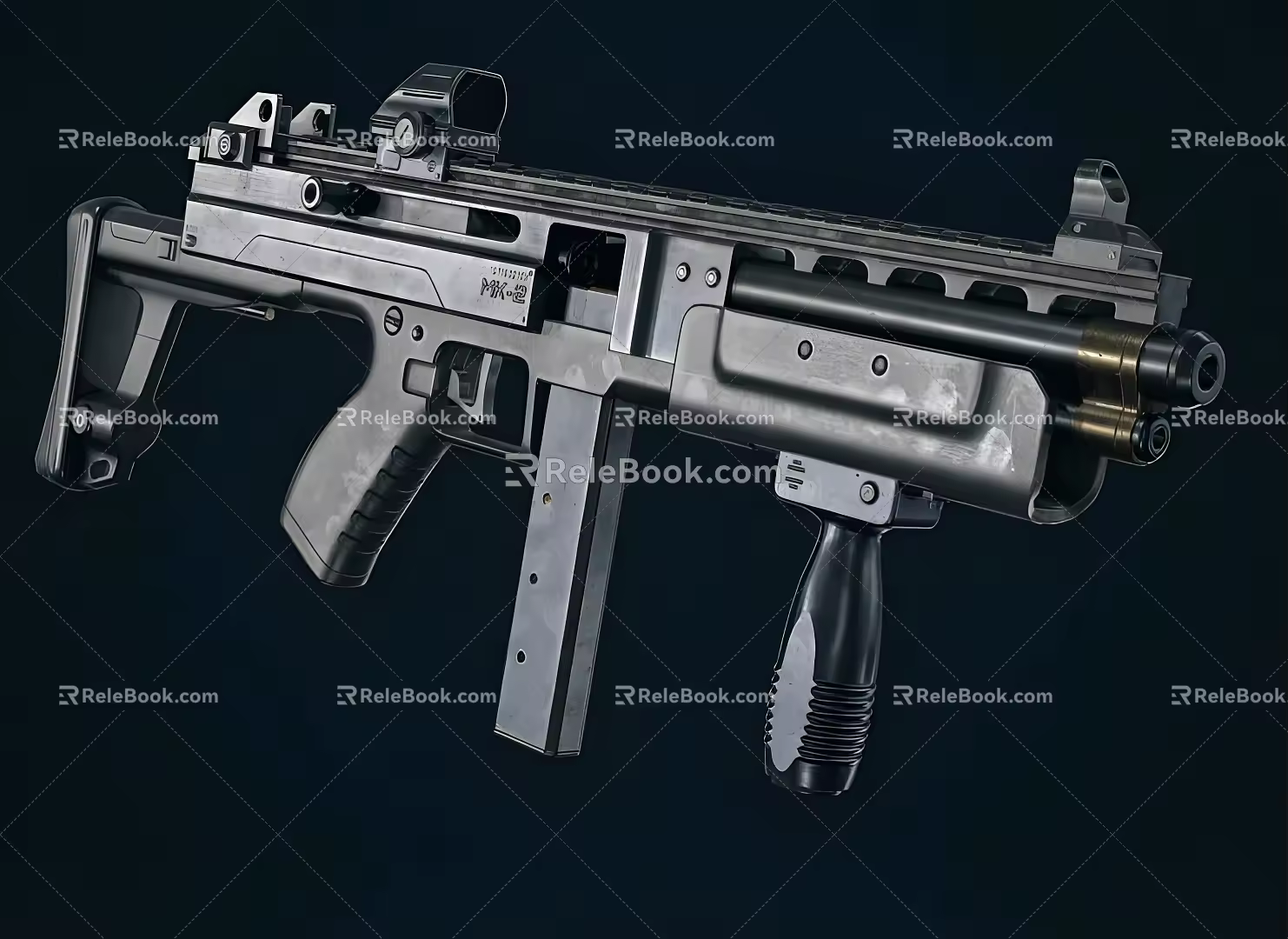 modern submachine gun 3d model