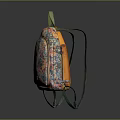 Stylish Colorful Wheeled Backpack With Floral Pattern And Green Rolling Wheels