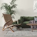 Nordic Sofa Coffee Table Combination 3d model
