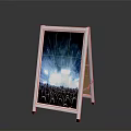 A Frame Sign Displaying Concert Scene With Crowd And Stage Lights 3d model