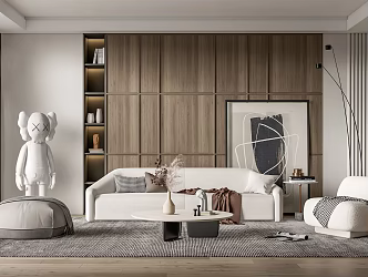 Quiet living room living room sofa tea table combination 3d model