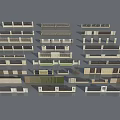Building Facades Featuring Various Design Styles And Multiple Architectural Samples 3d model