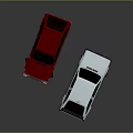 Red and White Classic Hatchback Cars with Retro Design and Shiny Exterior