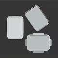 Transparent Plastic Food Storage Containers Set With Blue Trim Lids And Rectangular Square Shapes