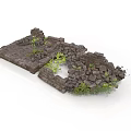 Modern Stone Wall And Green Plants In Contemporary Outdoor Space