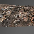 Pile of Natural Wood and Stone Materials with Various Sizes and Textures
