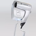 Wall Mounted Hair Dryer With Modern Silver Design 3d model