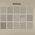 Poliform Decorative Wall Panels With Various Textured Patterns For Interior Design 3d model