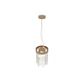 Elegant Modern Chandelier With Gold Base And Transparent Glass Shade Featuring Crystal Fringe 3d model