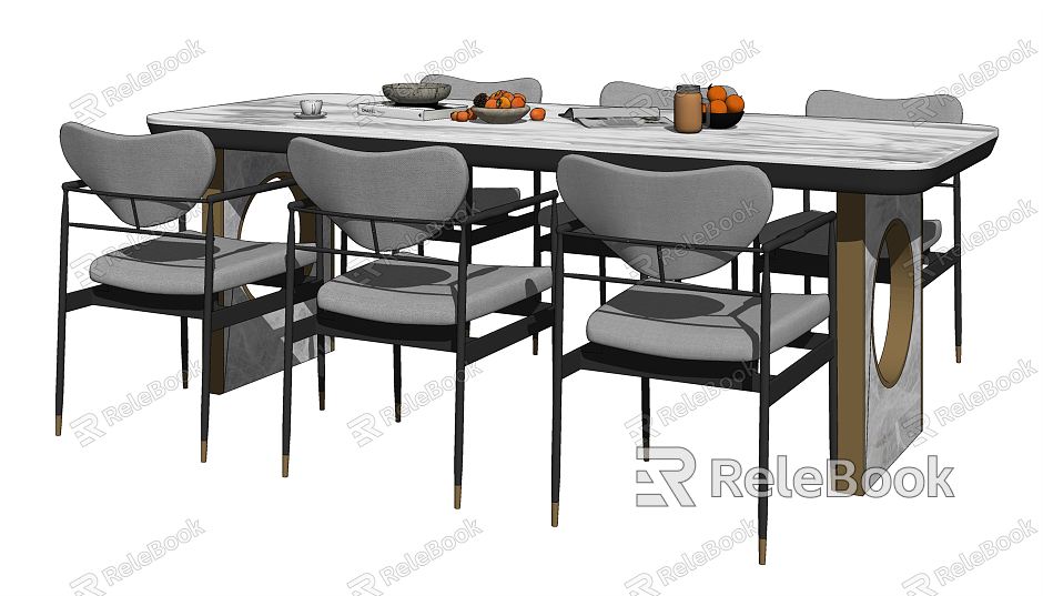 Nordic Dining Table and Chair Combination Dining Table and Chair model