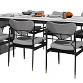 Nordic Dining Table and Chair Combination Dining Table and Chair 3d model