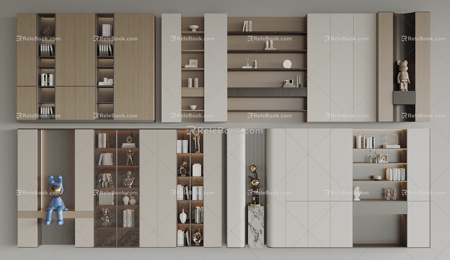 Bookcase Storage Cabinet Decorative Cabinet 3d model