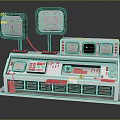 Industrial Computer Control Terminal With Multiple Screens Buttons And Indicators 3d model