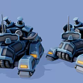 Modern robot space armor-piercing projectile tank 3d model