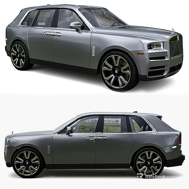 Luxury Rolls Royce SUV With Silver Exterior Design And Sleek Alloy Wheels 3d model 