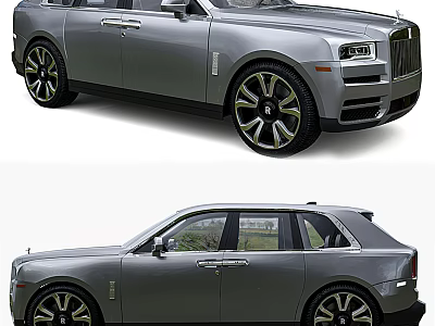 Luxury Rolls Royce SUV With Silver Exterior Design And Sleek Alloy Wheels 3d model