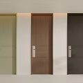 Modern Hinged Doors With Multiple Colors And Metal Handles For Interior 3d model