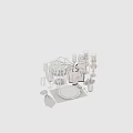 Elegant Tea Set With Porcelain Plates Glass Cups Silver Utensils And Decorative Candle Holders