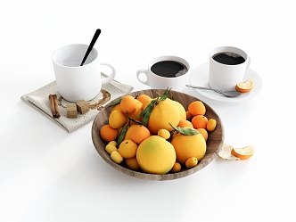 Fruit Vegetables Orange Peel Orange Coffee Cup Rag 3d model