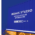 Modern Blue Container Studio With Yellow Support Staircase And Platform Design 3d model